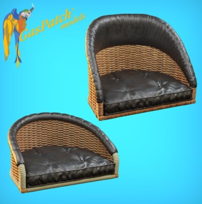MW22 GASPATCH 48253 BRITISH WICKER SEAT FULL BACK   SHORT AND TALL BIG, LEATHER
