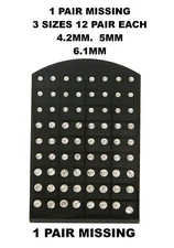 36 PCS WHOLESALE Lot 36 Pairs Cubic Zirconia Round Stud Silver CZ Earrings SET