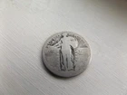 STANDING LIBERTY QUARTER DOLLAR, NO DATE, HEAVY WEAR, HAS "S" MINT MARK