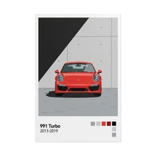 Porsche Turbo Poster – Modern Sports Car Wall Art, Garage Decor
