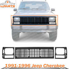 New Front Grille Black Headlight Door Bezel Set For 1991-1996 Jeep Cherokee New Front Grille Black Headlight Door Bezel Set For 1991-1996 Jeep Cherokee