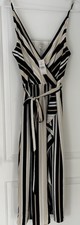 Loft Striped Sleeveless Dress with Tie Belt Size Small