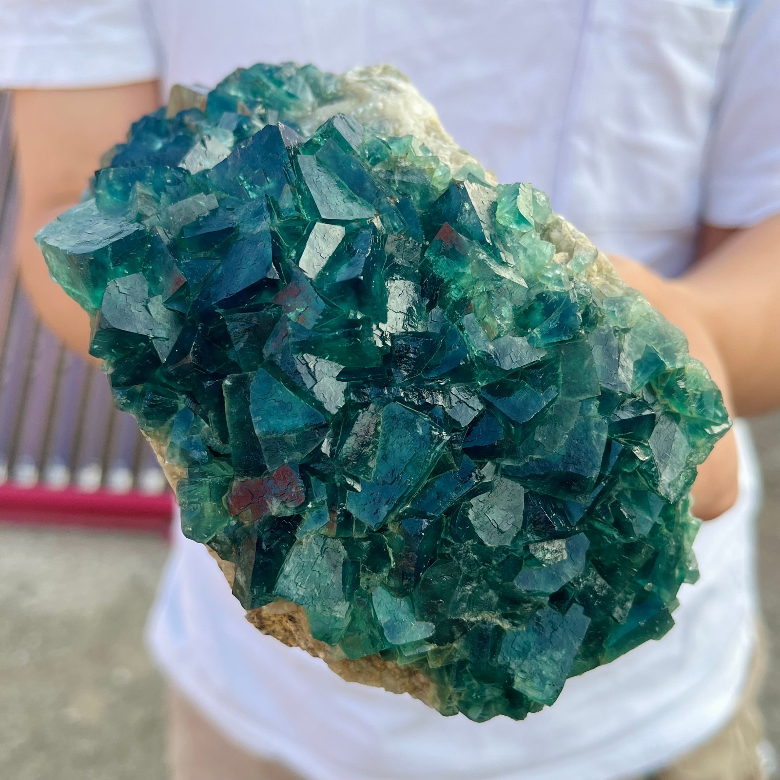 2.7LB Natural Superb Green Fluorite Crystal Ore Specimen