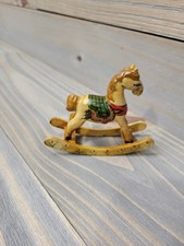 Vintage Hand Painted Wooden Christmas Rocking Horse Handcrafted/Painted