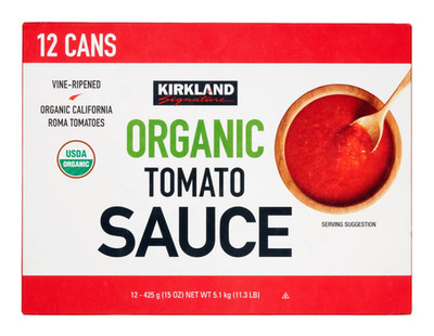 Kirkland Signature, Organic Tomato Sauce, 15 oz, 12-Count