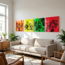 Your Photo Gift Acrylic Glass Tiles Neon Colours Personalised Wall Art Modern