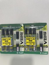 2x Pilot V Board Master Dry Eras Whiteboard Markers Black Pack of 3 / 2 Refills