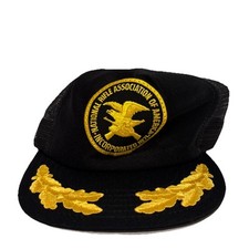 Vintage 80  s NRA National Rifle Association Black SnapBack Trucker Hat