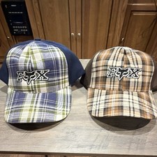 2 Fox Men s Baseball Cap Blue/Green/White Plaid Adjustable One Size Outdoor