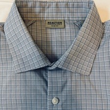 Kenneth Cole Reaction Men's Slim Fit Light Blue Dress Shirt Large 16.5 34/35