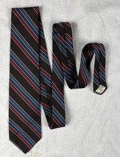 Vintage 80s BROOKS BROTHERS MAKERS Silk Repp Regimental Stripe Neck Tie Brown