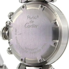 Authentic Cartier Pasha C Chronograph W31048M7 Stainless Steel Mechanical Au... 6