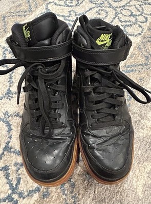 Size 7Y(GS) - Nike Air Force 1 LV8 Mid Black Gum Volt