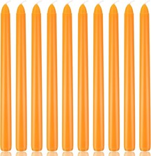 10 Inch Orange Taper Candles, 10 Pack Unscented Candlesticks for Dinner, Fall