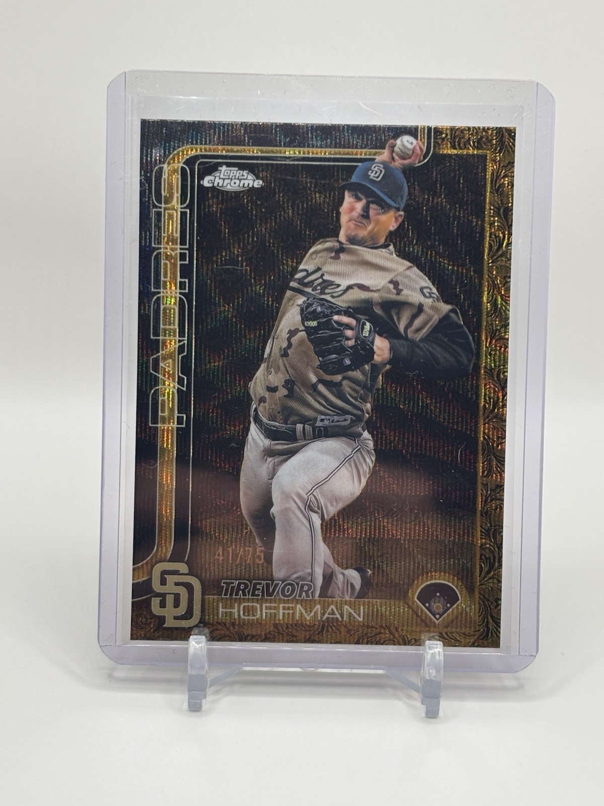 Topps Chrome Gilded Trevor Hoffman #181 Numbered /75 San Diego Padres Card