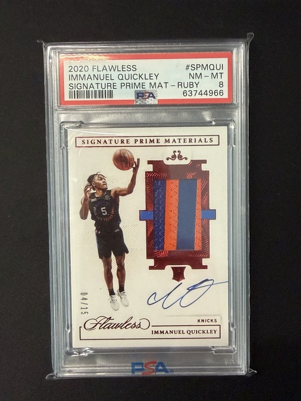 2020 Flawless Immanuel Quickley RPA Ruby /15 PSA 8 Awesome Patch! Game Worn!
