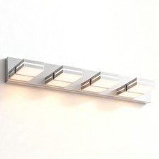 LED Modern Vanity Light 4 Lights 30 In Chrome Wall Fixture Over Mirror Bathroom