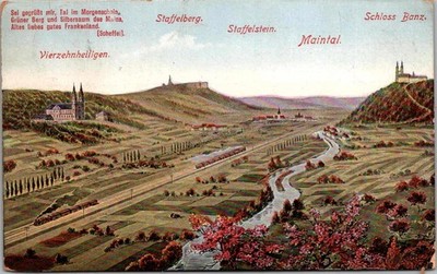 Maintal Vierzehnheiligen Schloss Banz Staffelsberg Staffelstein RPPC Postcard