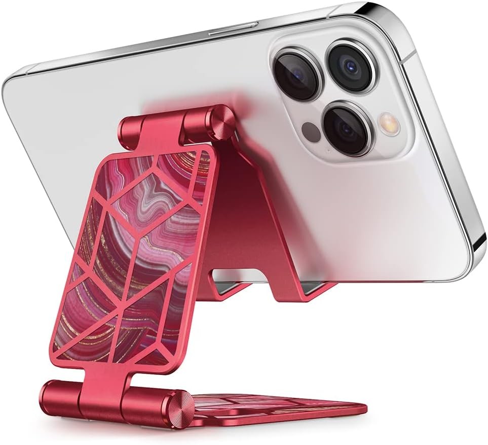 i-Blason Cell Phone Stand for Desk, Cell Phone Holder, Fits All Smart Phones,Red