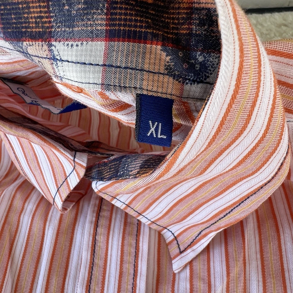 Camisa Georg Roth Of Los Angeles Diseño Informal Botón Delantero Para Hombre XL Naranja Foto 3 de 4