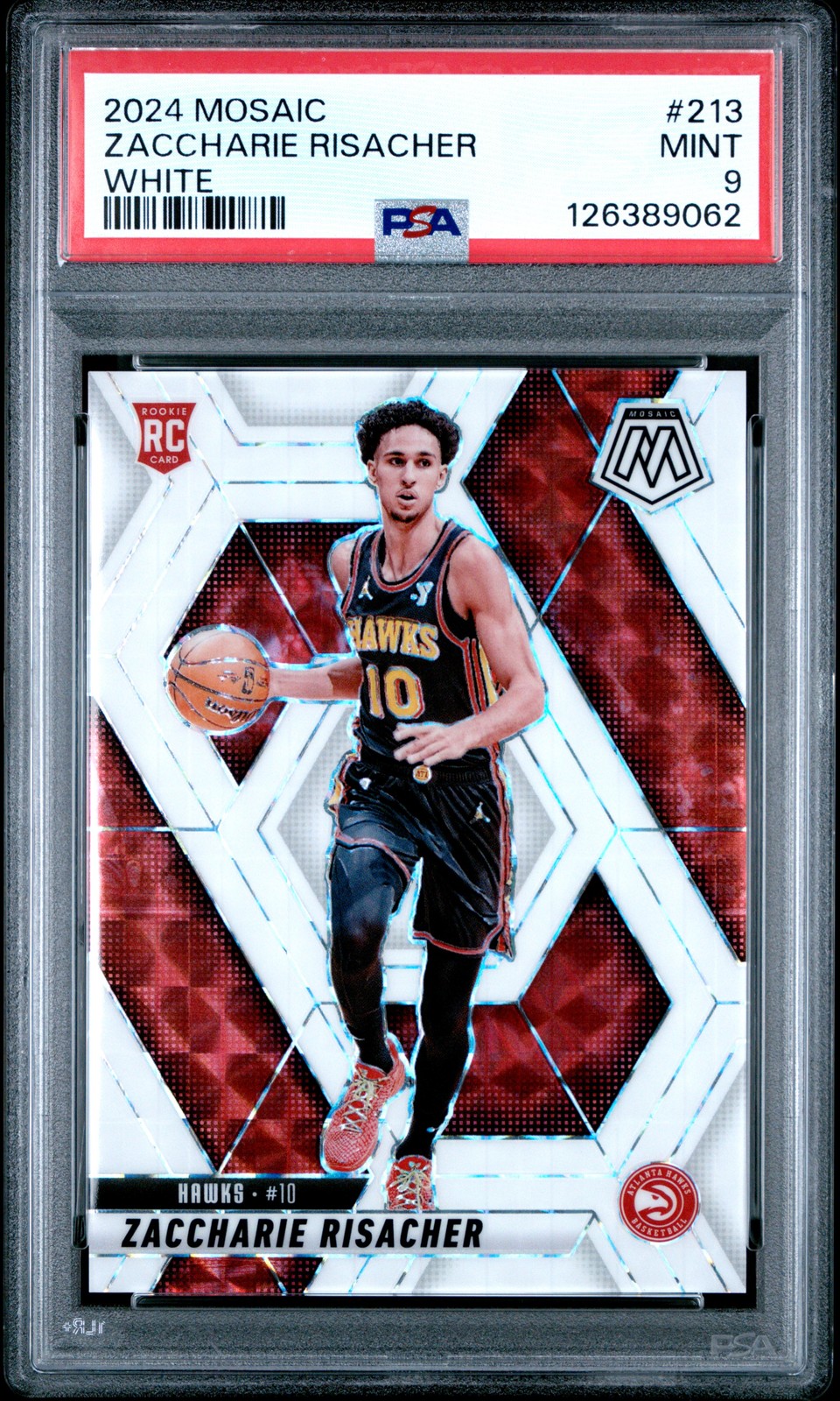 2024 PANINI MOSAIC WHITE #213 ZACCHARIE RISACHER 16/25 PSA 9