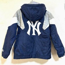 Yankees Nylon Starter Parka Men's Women's Outer Filling Black Lightweight Jacke