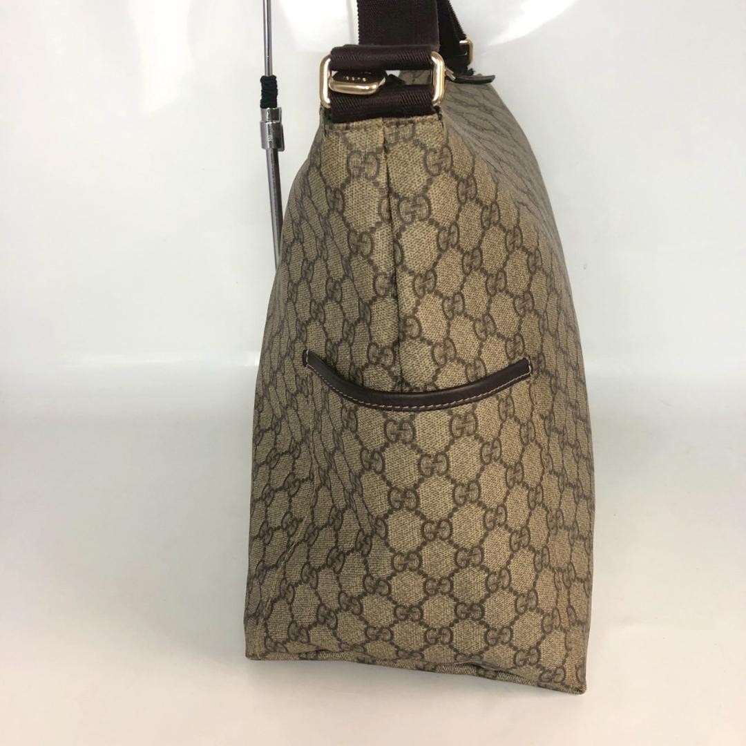 GUCCI GG Shoulder Bag Ziplock Leather PVC Brown Beige Gold Hardware From Japan thumbnail 21