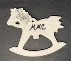 Gail Pittman Christmas Ornament Rocking Horse-Pink multicolor-Signed 4" x 5" — photo 2