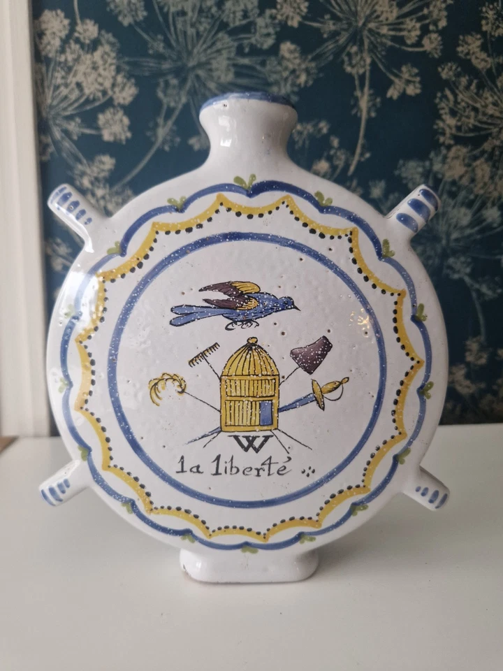 Ancienne gourde Pharmaceutique Faïence "La Liberté" - Photo 3/4