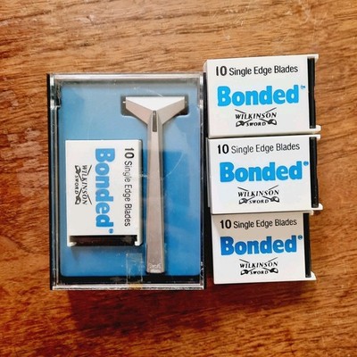 Vintage Wilkinson Sword Bonded Razer Set Five Extra Blade Refills