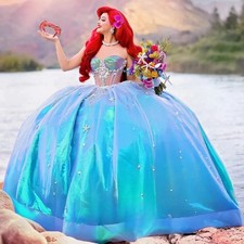 Princess Style 15th Quinceneara Dress Crystals Beads Pleat Birthday Party Dress