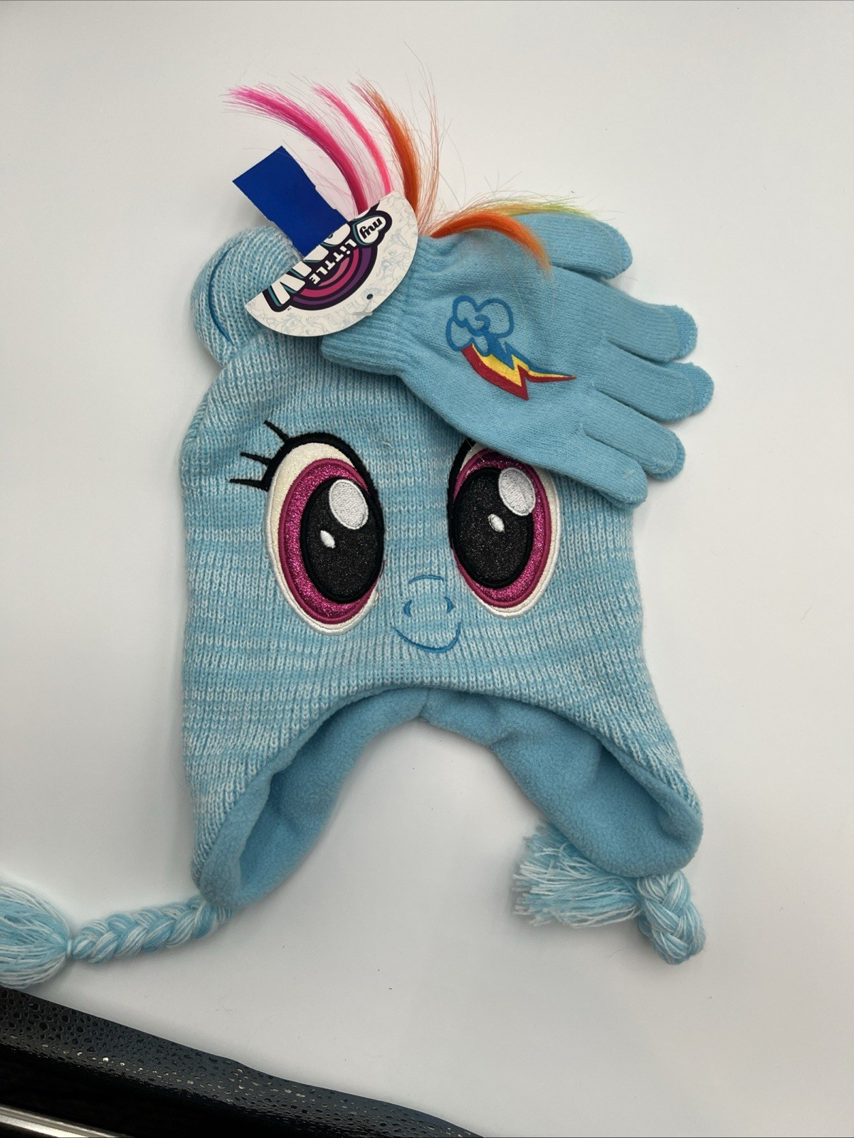 Cappello e guanti in maglia My Little Pony Hasbro Beanie blu colorato per bambini ragazze