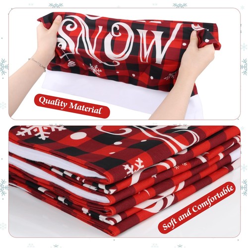 6PCS Coprisedia Natalizio Decorazione,Rosso e Nero Bufalo Plaid Sedia Natalizia Slip... - Foto 3 di 7