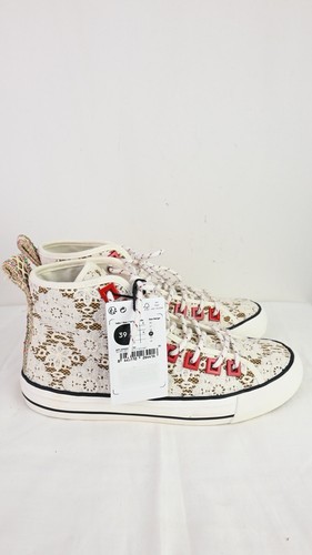 Zapatillas altas Desigual "Beta Saco" de encaje en crema talla EU39/UK6/US8 NUEVAS CON ETIQUETAS - Imagen 5 de 14