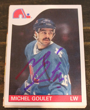 MICHEL GOULET HOF QUEBEC NORDIQUES AUTOGRAPHED CARD