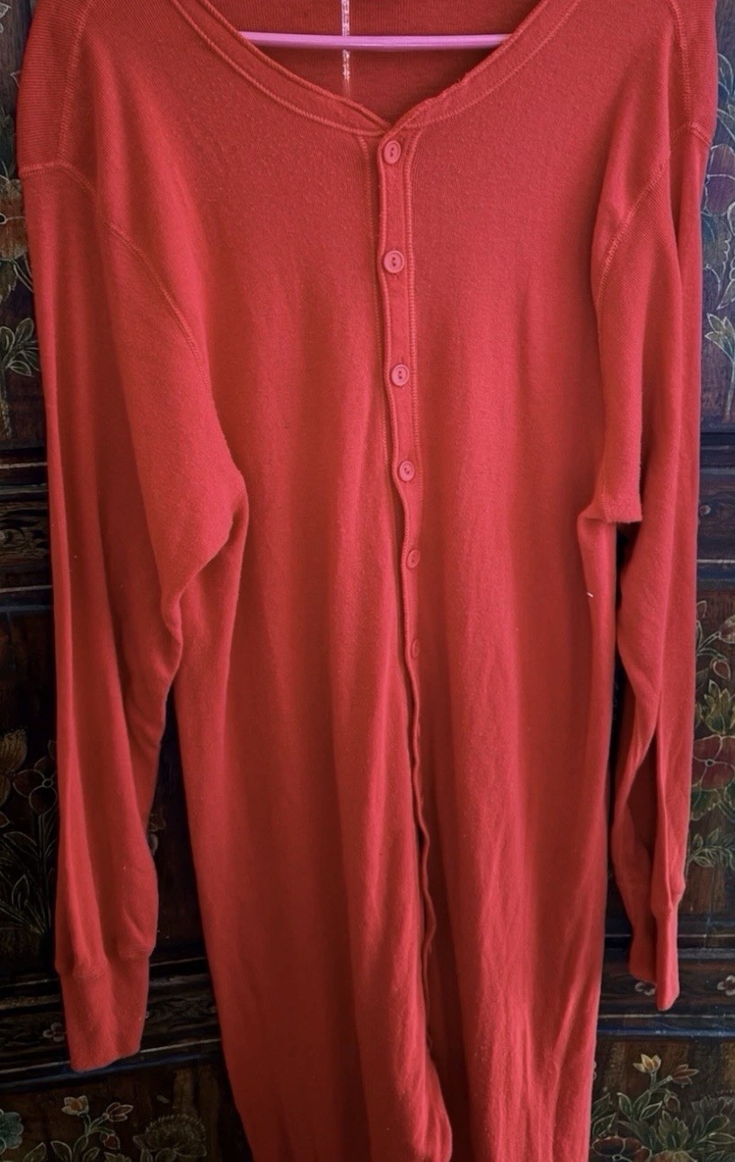 Duofold  Wool & Cotton  Union Suit&mdash;Red &mdash;Size Small