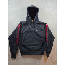 Champion Reverse Weave Hoodie Sweatshirt Mens S Black Fleece Heavy Read