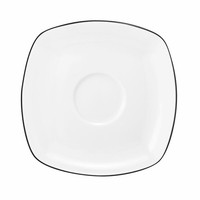 Seltmann Weiden Lido Kombi-Untertasse Eckig Unterteller Black Line 14.6 Cm