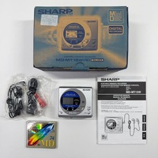 Sharp MD-MT15W S MiniDisc Recorder w/ Original Box Tested Working Silver Nice