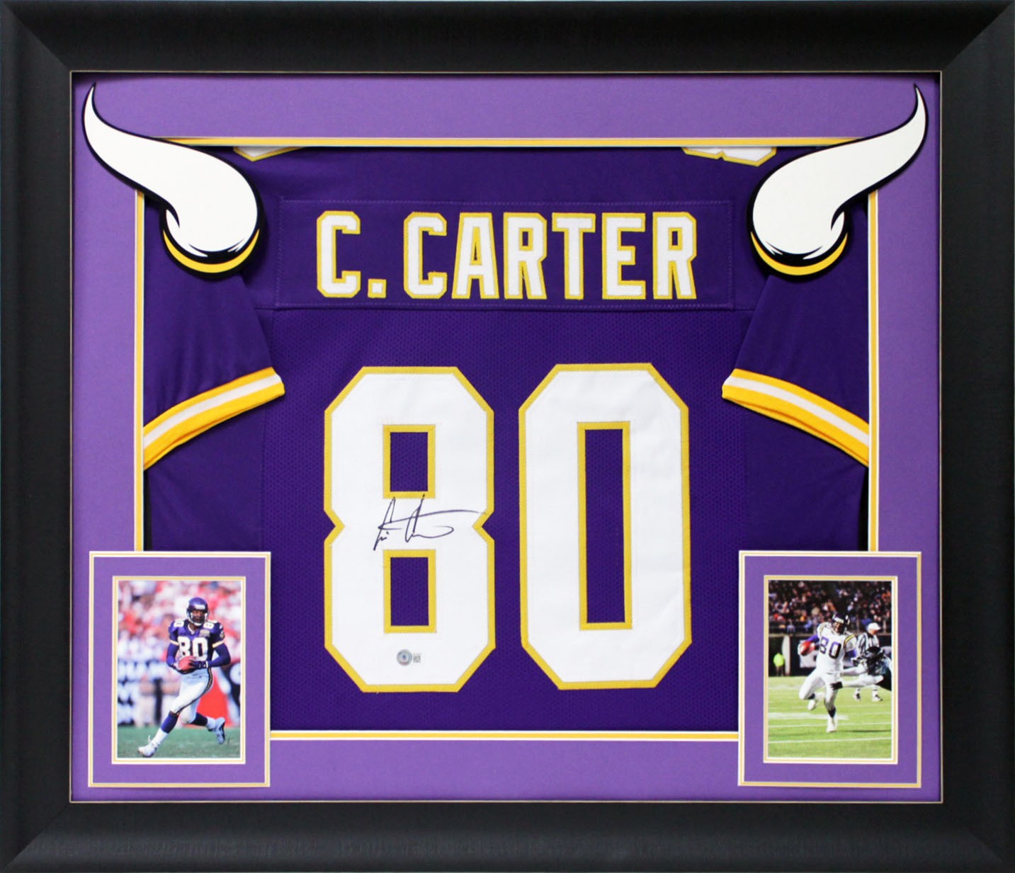 Cris Carter Autographed Signed Minnesota Vikings Authentic Purple Pro Style Framed Jersey BAS Witnessed 