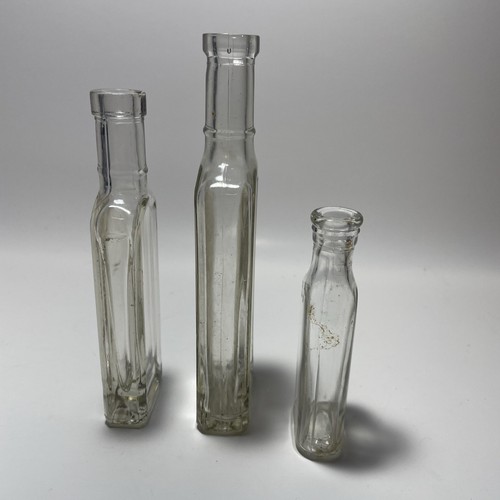 Lot von 3 frühen 1900er Vintage Apothekerflaschen klar vom historischen Cape May NJ - Bild 2 von 5