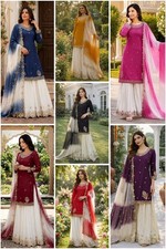 WEDDING PUNJABI SHARARA PALAZZO SALWAR SUIT PLAZZO KURTI SHALWAR KAMEEZ EID
