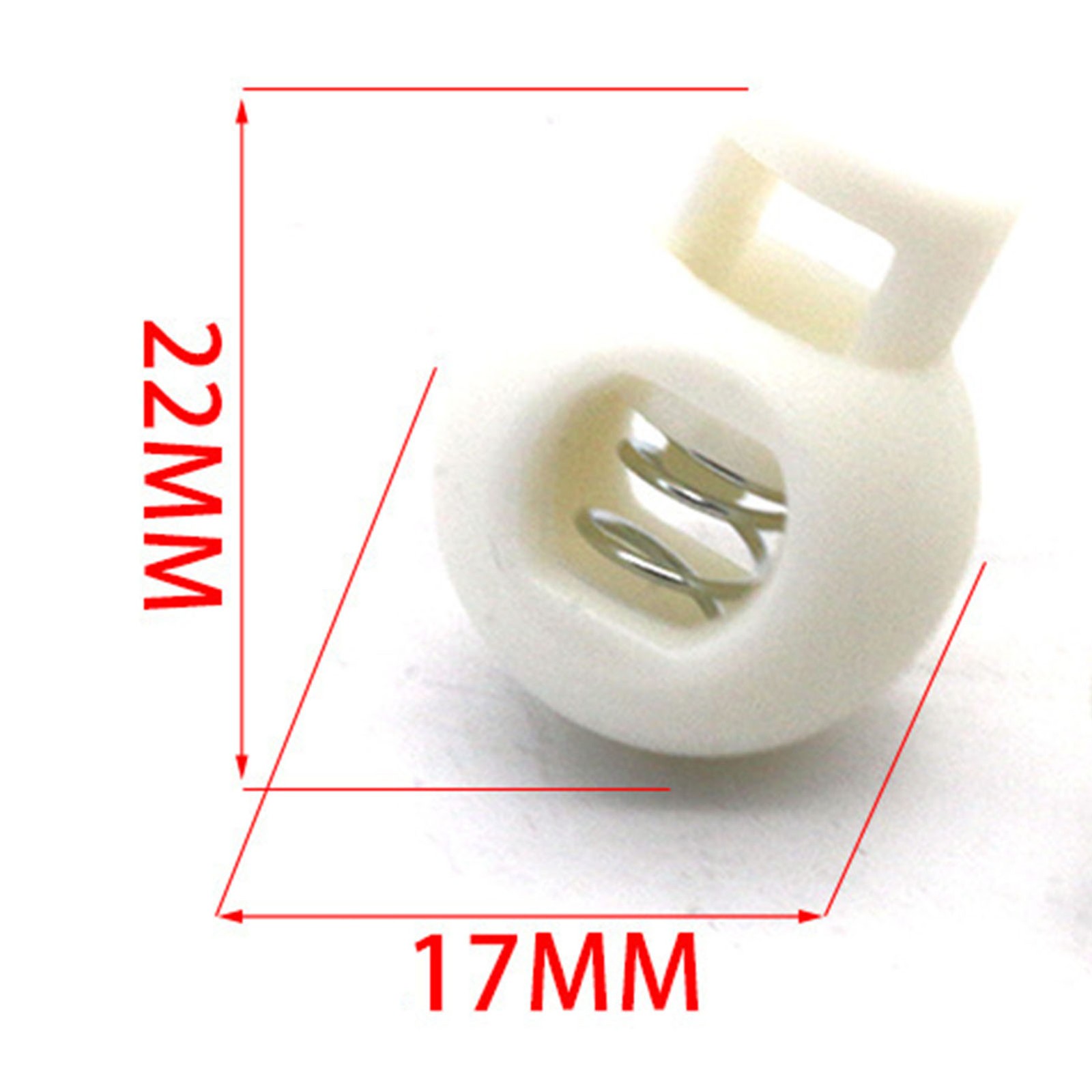 .Spring Cord Lock Single Hole End Round Fastener Buttons Slider Toggle Stopper