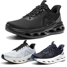 Men's Running Shoes Slip On Walking Sneaker Lightweight Arch Support