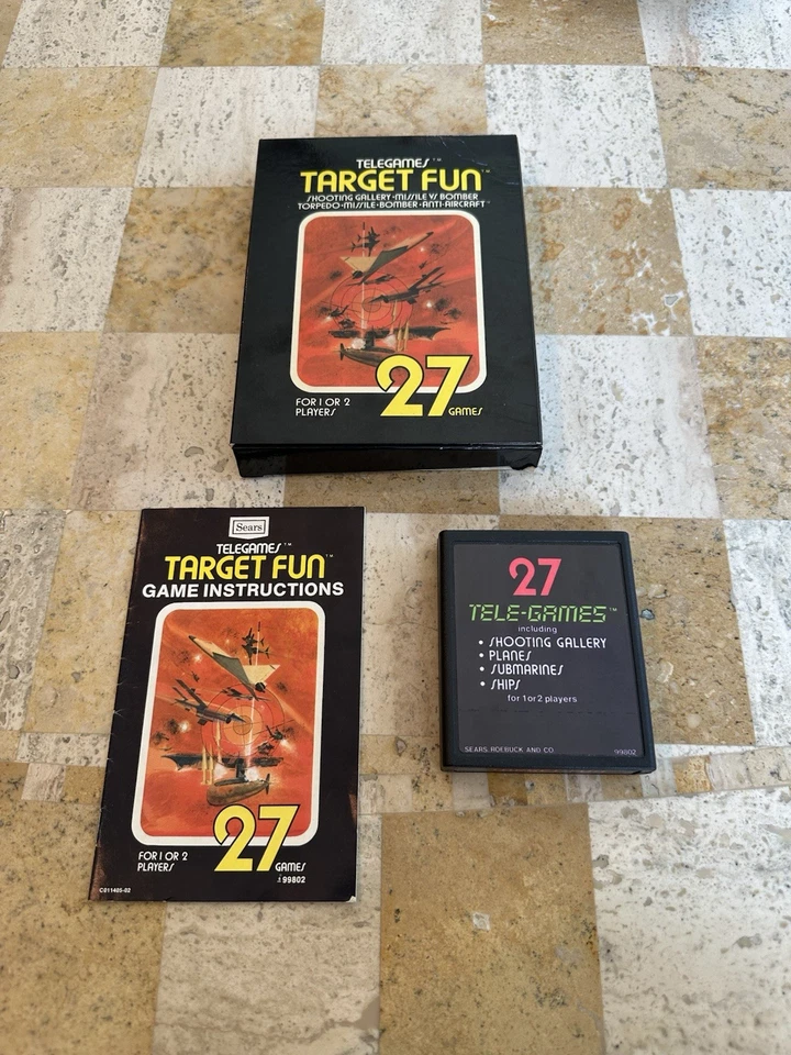 Atari 2600 Sears Tele-Games Lot CIB – Gatefold Target Fun, Asteroids & More - Image 3 of 4