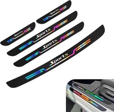 5 PCS Car Door Sill Protector, Anti-Scratch Rear Trunk Bumper Strip, Laser Car