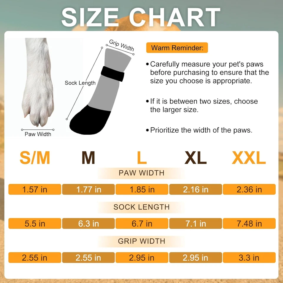 Calcetines antideslizantes para perros botas, zapatos para perros para pavimento frío/calor nieve días de lluvia, agua Foto 2 de 4