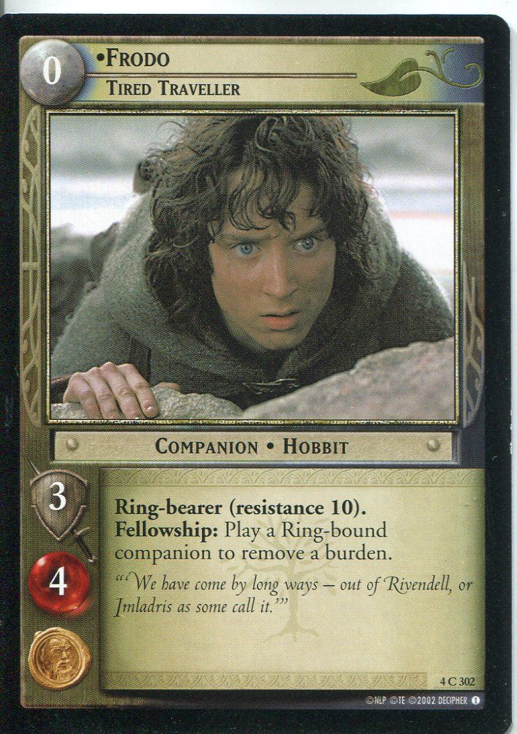 Lord Of The Rings CCG Card TTT 4.C302 Frodo, Tired Traveller | eBay
