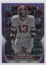 2022 Bowman U Chrome Purple Shimmer Refractor Malachi Moore #74 1h3z