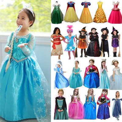 Disney Prinzessin Kleid Kostüm Karneval Fasching Kinder Mädchen Cosplay Party'